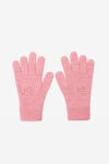 alexander wang embossed logo gloves in stretch wool prism pink