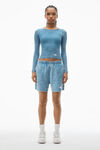 Alexander Wang washed blue 罗纹棉长袖 t 恤