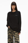 Alexander Wang black 高捻针织长袖 t 恤