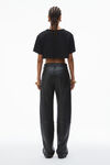 Alexander Wang black cropped pocket tee in high twist jersey
