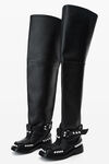 Alexander Wang black dixon 皮革过膝扣靴