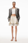 alexander wang baroque 真丝斜纹布四角短裤 ivory multi