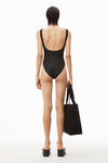 alexander wang hotfix one piece in contour swim black