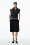 Alexander Wang washed navy/washed blue layered shrunken polo