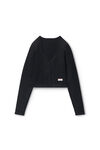 Alexander Wang black cardigan in seamless rib-knit