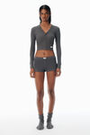 Alexander Wang army drab grey waffle-knit cardigan