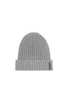 Alexander Wang heather grey ribbed beanie with logo flag tag