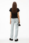 alexander wang puff logo shrunken tee in cotton jersey black