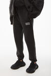 alexander wang 酸洗密绒运动裤 acid black