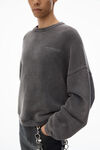 Alexander Wang vintage grey 棉质毛圈布男士徽标装饰圆领运动衫