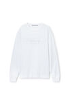 Alexander Wang white 做旧徽标装饰棉质平纹针织布中性长袖 t 恤