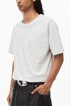 alexander wang pocket tee in high twist jersey light heather grey