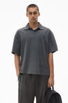 Alexander Wang vintage grey men's short-sleeve polo tee in cotton jersey