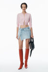 Alexander Wang light pink 超细美利奴羊毛徽标短款开衫