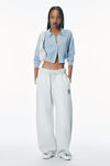 Alexander Wang light heather grey unisex logo oversized cotton terry sweatpants