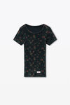 Alexander Wang washed black multi floral-print scoop neck tee