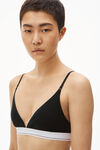 alexander wang triangle bra in ribbed jersey black