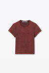 Alexander Wang acid bright red shrunken logo embossed tee in cotton