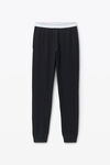Alexander Wang black crystal hotfix jogger pant in waffle knit