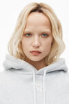 alexander wang 发泡徽标装饰硬挺毛圈布连帽衫 light heather grey