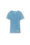 Alexander Wang washed blue short-sleeve tee in ribbed cotton