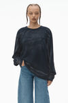 Alexander Wang washed black unisex logo tee in cotton jersey