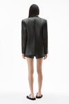 alexander wang boxy blazer in leather black