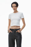Alexander Wang white logo jacquard short sleeve baby tee