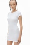 Alexander Wang white crystal hotfix short-sleeve loungewear minidress
