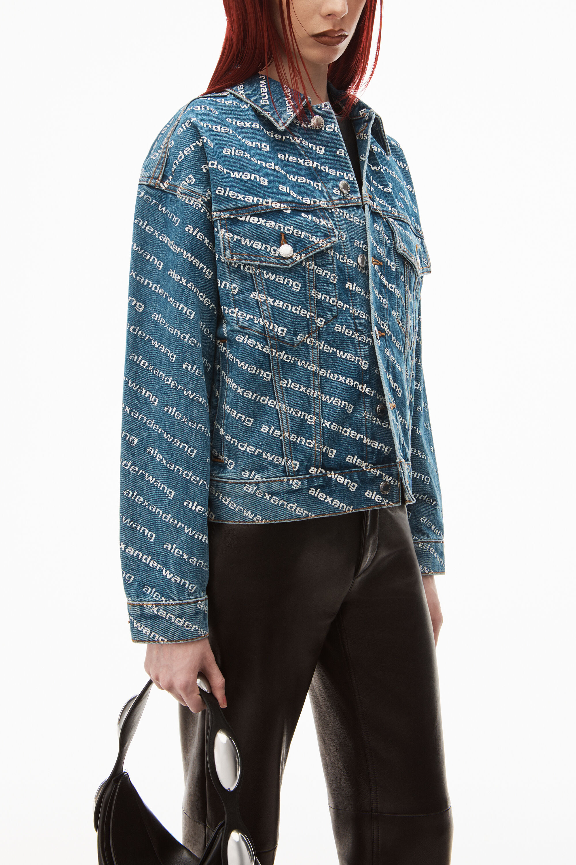 alexanderwang GAME LOGO JACKET IN DENIM 