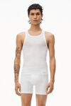 Alexander Wang white ribbed cotton racerback tank top