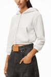 alexander wang clear hotfix hoodie in classic terry light heather grey