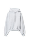 Alexander Wang light heather grey 发泡徽标装饰硬挺毛圈布连帽衫