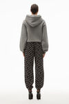 alexander wang logo print jogger in denim grey aged/white