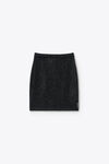 Alexander Wang black black wool-blend hotfix miniskirt