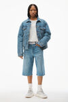 alexander wang 牛仔布夹棉机车夹克 vintage medium indigo