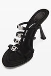 alexander wang nala 105 徽标缎面凉鞋 black