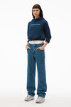 alexander wang 叠搭松身牛仔裤 deep blue