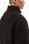 alexander wang half zip sweatshirt in towel terry black