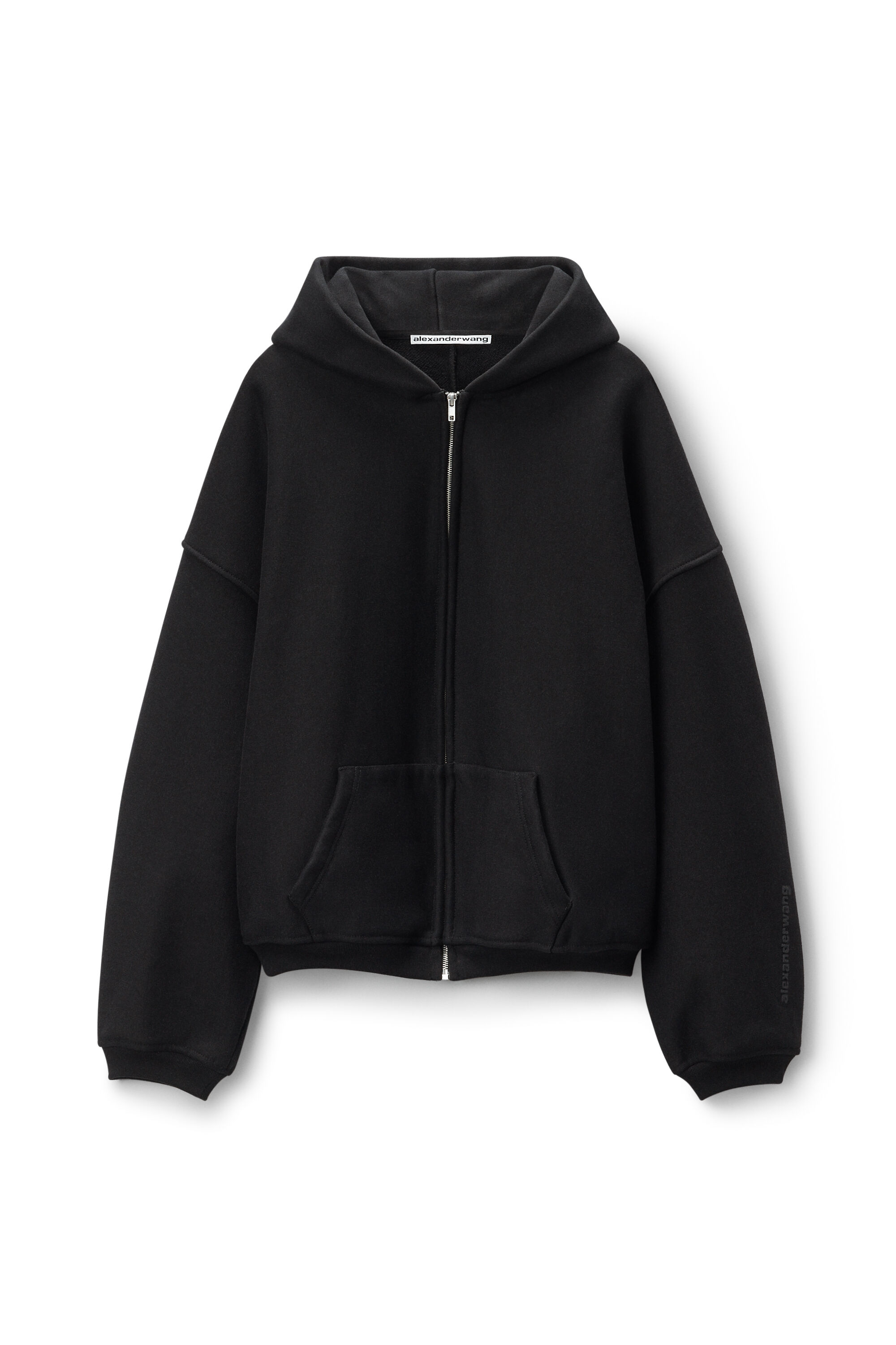 oversized logo embroidered hoodie in cotton in BLACK oversized logo embroidered hoodie in cotton in BLACK