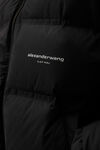 Alexander Wang black cropped puffer coat with reflective logo