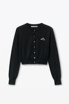 Alexander Wang black 运动风短款网眼开衫