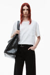 Alexander Wang white pocket tee in high twist jersey