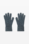 Alexander Wang oxford blue dome logo gloves in ribbed wool stretch