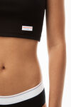 Alexander Wang black cropped racerback tank in ribbed cotton jersey