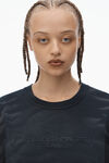 Alexander Wang washed black 棉质平纹针织布中性徽标装饰 t 恤