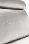 alexander wang lunch bag crystal logo clutch in satin alloy