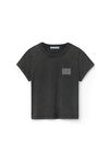 Alexander Wang acid black shrunken tee in acid wash jersey