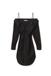 alexander wang 密织棉质露肩连衣裙 black