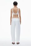 alexander wang puff logo sweatpant in structured terry    white